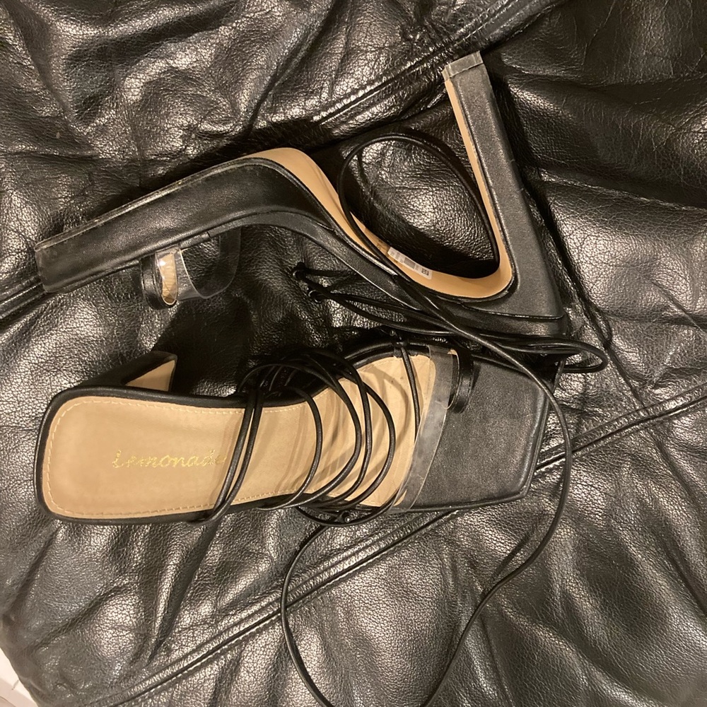 Black Strap up heels!